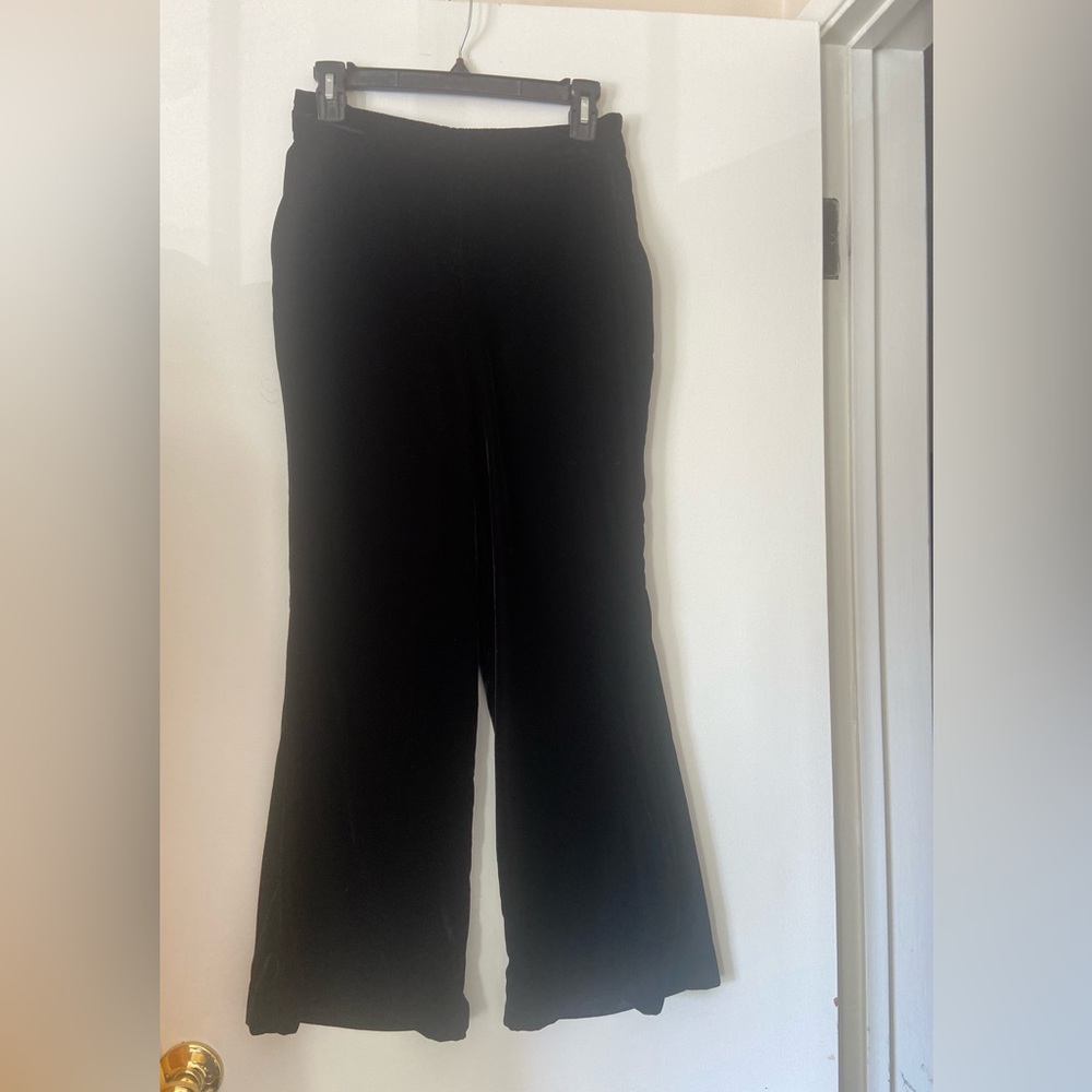 Zara Crop Flare Velvet Pants